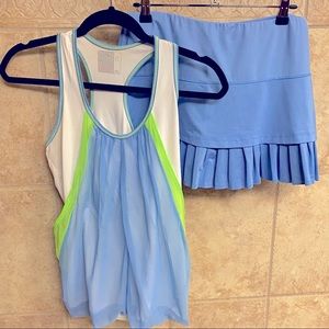 Adorable Lucky in Love tennis skirt top set, size medium